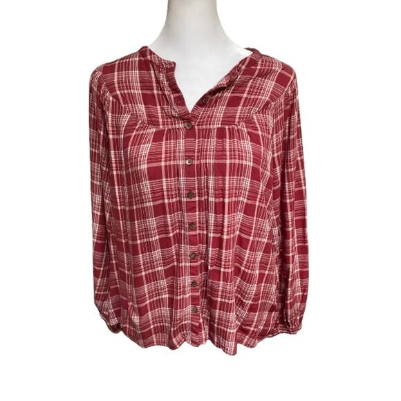 Madewell Tops - Madewell Women's Plaid Shirt Top S Long Sleeve Button-Down Casual Rustic Boho